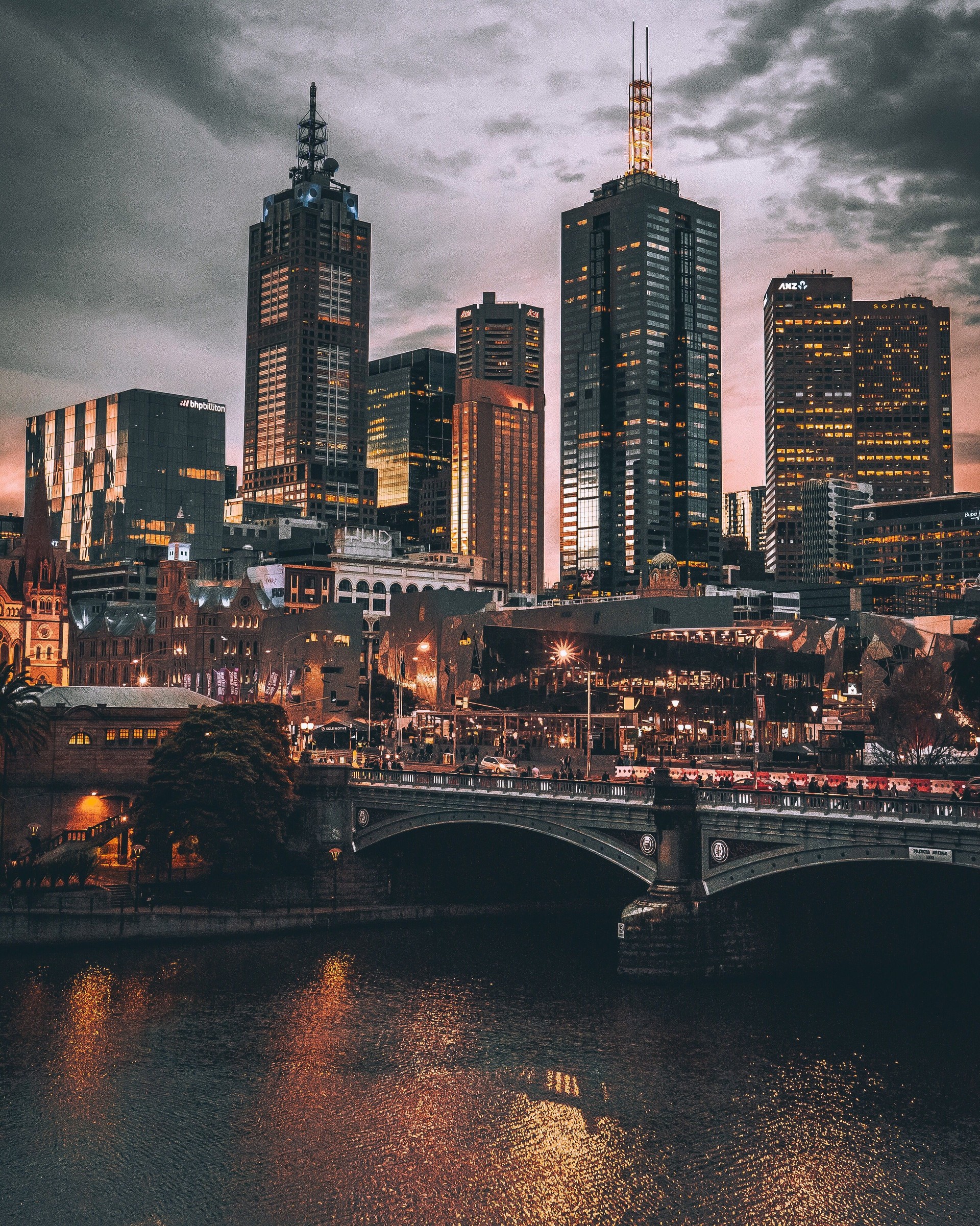 Illuminated City At Night