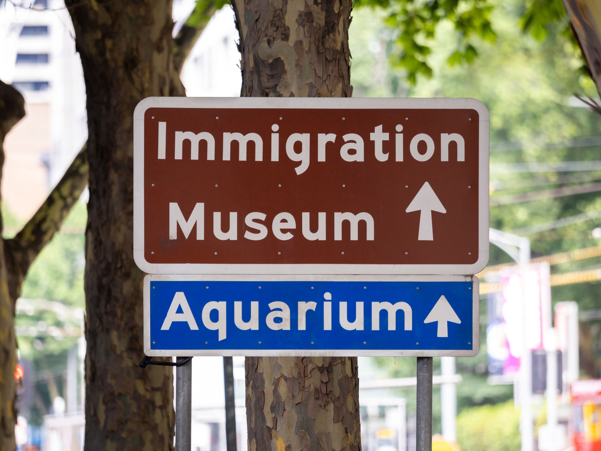 Directional signs in Central Melbourne, Australia
