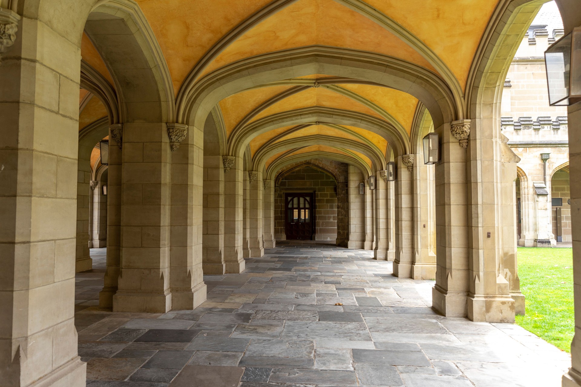 Law buildings of Old Quadrangle at Melbourne University in Melbourne, Australia.