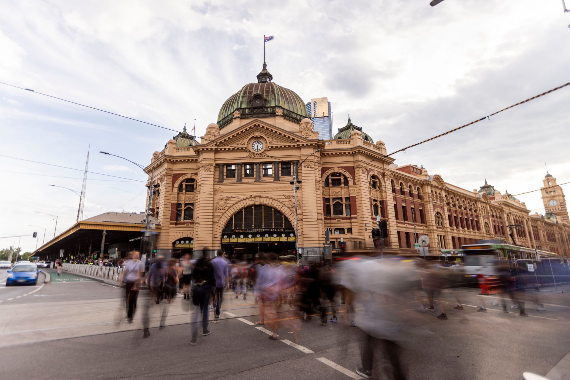 Train Station on Flinders Street in Melbourne