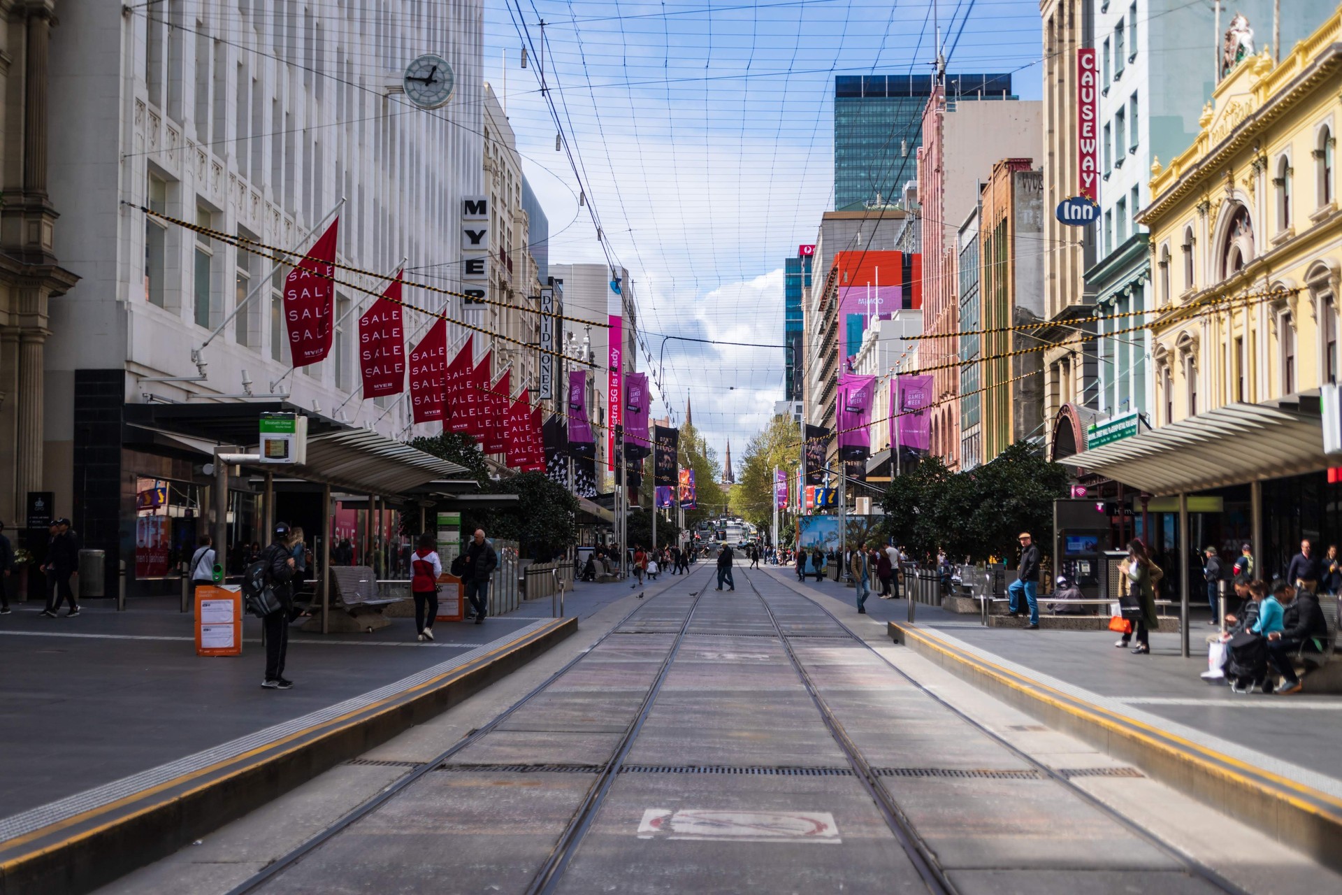Bustling Bourke Street, Melbourne’s Vibrant Urban Core